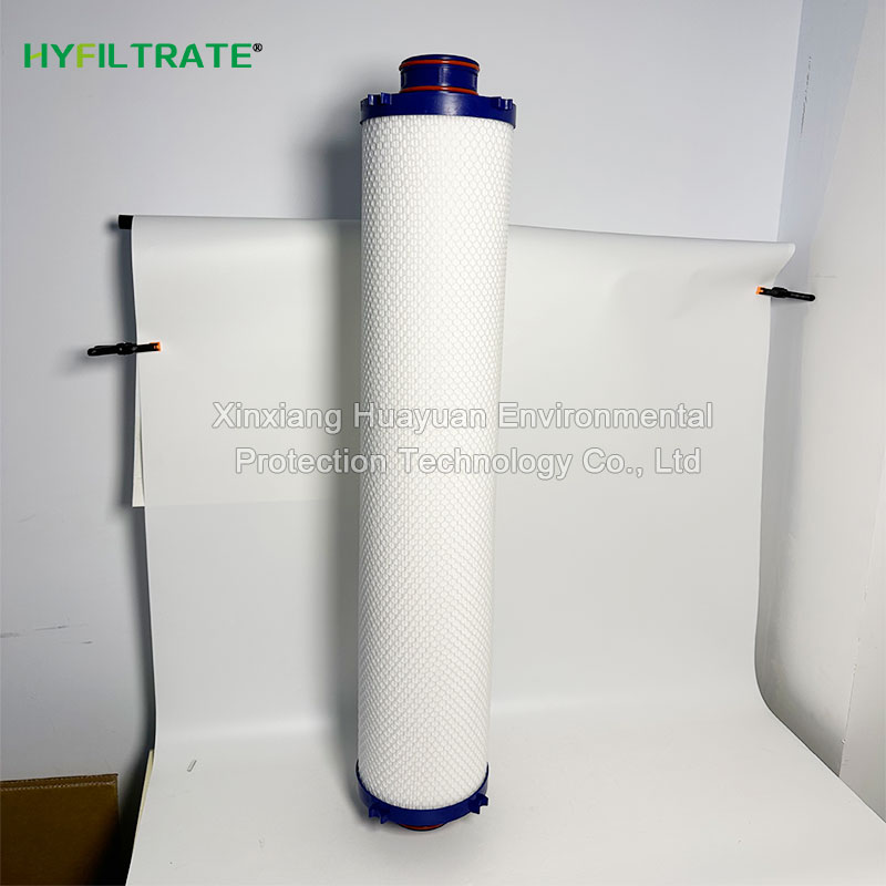 Folding large flow filter element