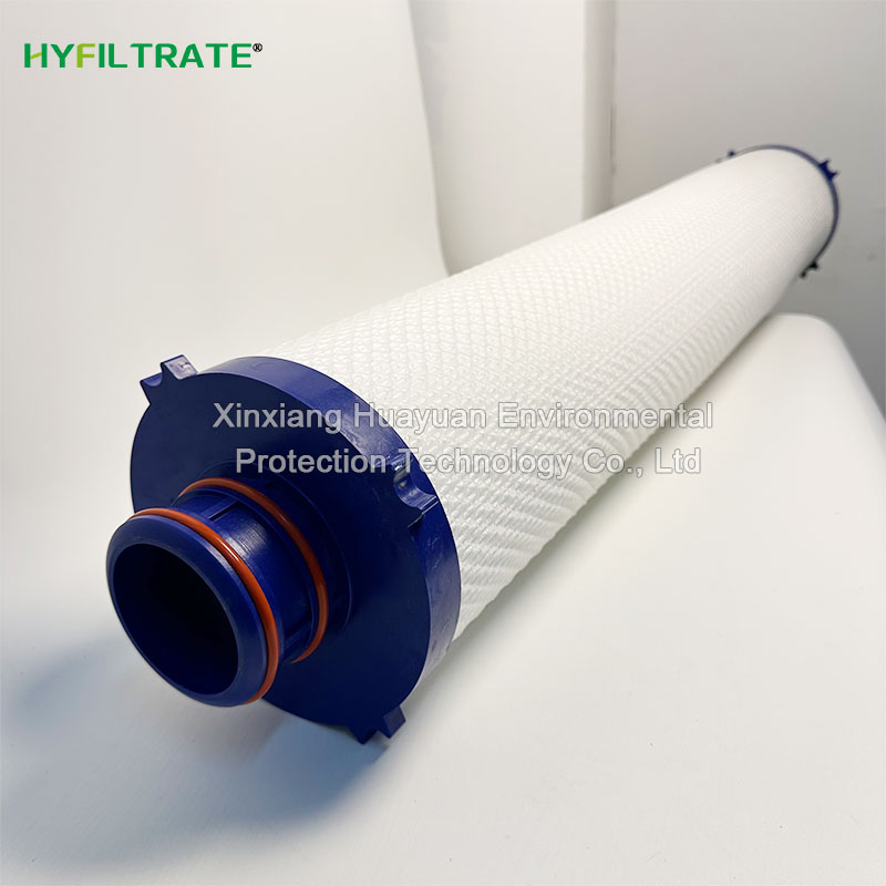 Folding large flow filter element