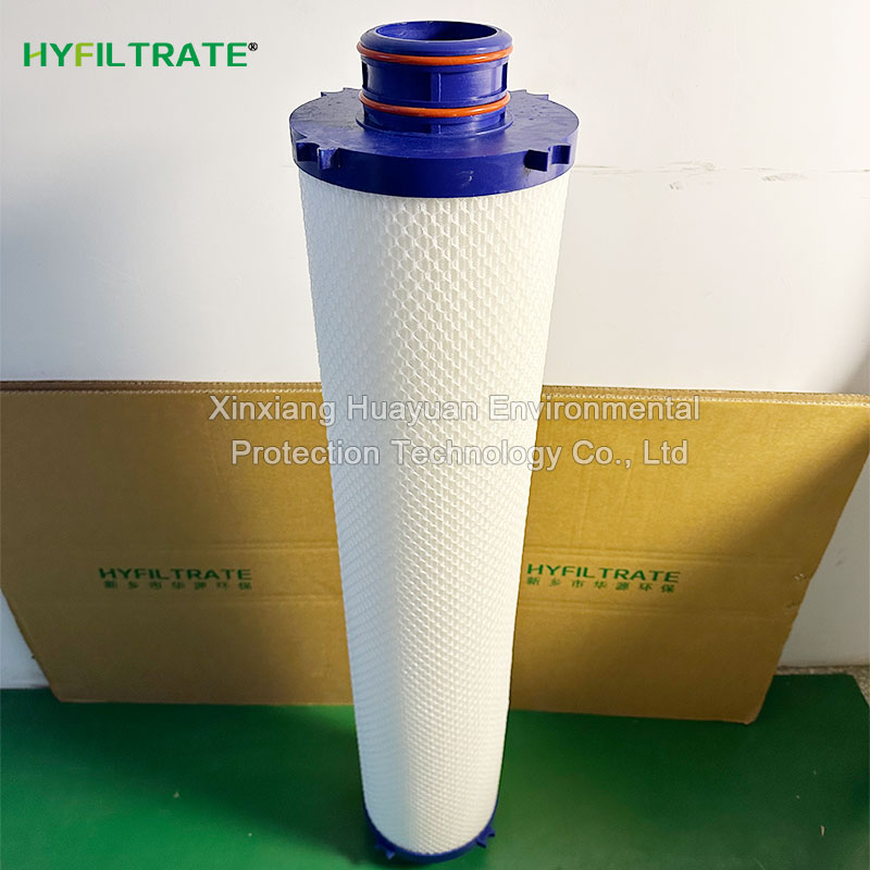 Folding large flow filter element